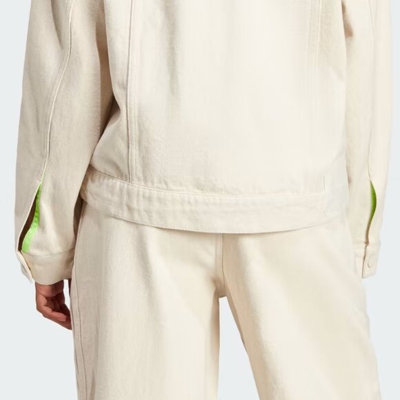 adidas x KSENIASCHNAIDER 3-Stripe Denim Jacket Women's, Natural Size Small - Picture 11 of 12